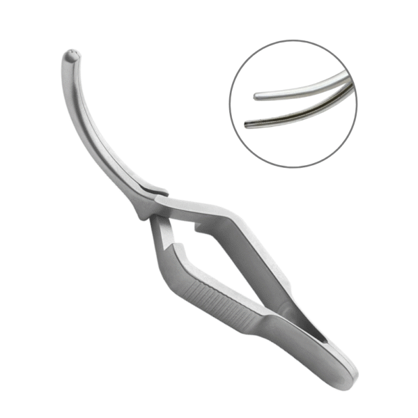 Debakey Bulldog Clamp – Curved, 2cm Atraumatic Jaws, 3.25" Cross Action