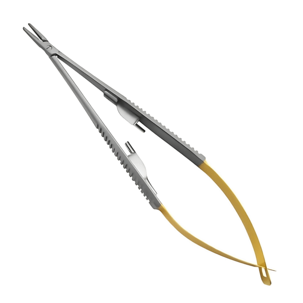 Castroviejo TC Needle Holder with Flat Handle – Tungsten Carbide Inserts