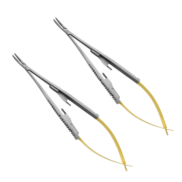 Castroviejo TC Needle Holder with Flat Handle – Tungsten Carbide Inserts - Image 2