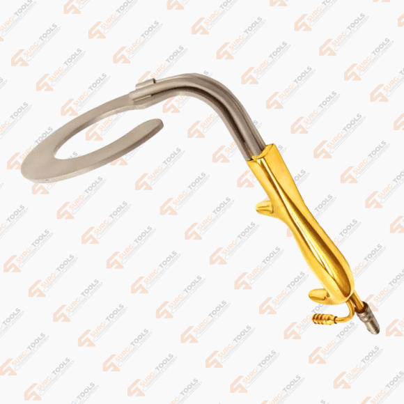 C Circular Ring Breast Retractor Fiber Optics Gold Plated Breast Retractors