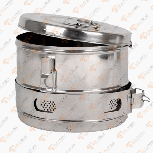 Stainless Steel Sterilizer Dressing Drum 240Xh190 mm - Image 2